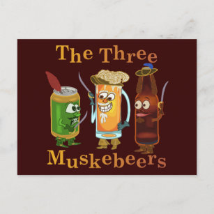 Drie muskebeers Funny Beer Pun Briefkaart