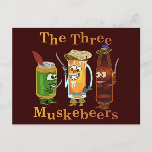 Drie muskebeers Funny Beer Pun Briefkaart (Voorkant)