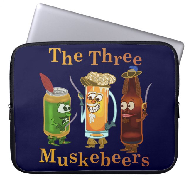 Drie muskebeers Funny Beer Pun Laptop Sleeve (Voorkant)