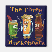 Drie muskebeers Funny Beer Pun Magneet (Voorkant)
