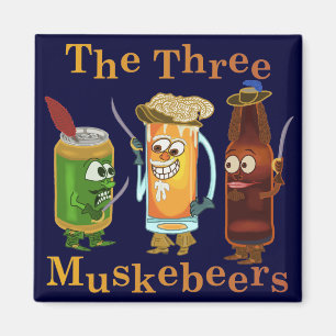 Drie muskebeers Funny Beer Pun Magneet