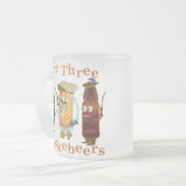 Drie muskebeers Funny Beer Pun Matglas Koffiemok (Voorkant links)