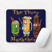 Drie muskebeers Funny Beer Pun Muismat (Met muis)