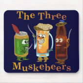 Drie muskebeers Funny Beer Pun Muismat (Voorkant)