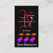 Drie muskeketers met Initiaal van Knight Visitekaartje (Achterkant)