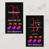 Drie muskeketers met Initiaal van Knight Visitekaartje (Voorkant / Achterkant)