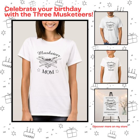 Drie Musketiers Dumas Ouder Moeder Verjaardag T-shirt