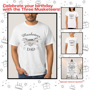 Drie Musketiers Dumas Ouder Papa Verjaardag T-shirt