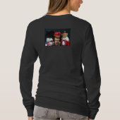 Drie muskietenvangers op zwarte Bella 3/4 sleeve T T-shirt (Achterkant)