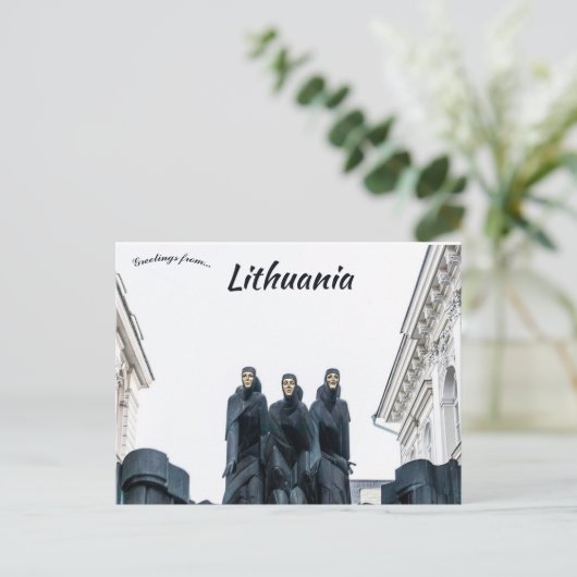 Drie muzen Litouws Nationaal Drama Theater Briefkaart (Staand voorkant)
