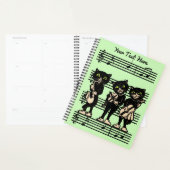 Drie Muzikale Zwarte Katten Instrumenten Bladmuzie Planner (Display)