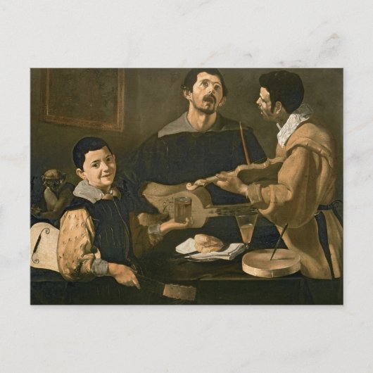 Drie muzikanten, 1618 briefkaart (Voorkant)