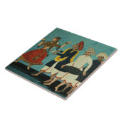 Drie muzikanten en een dansend meisje, Tanjore, Ta Tegeltje (Zijkant)