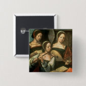 Drie muzikanten vierkante button 5,1 cm (Voorkant /achterkant)