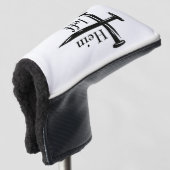 Drie Nagel Kruis Monogrammeerd Golfheadcover (3/4 voorkant)