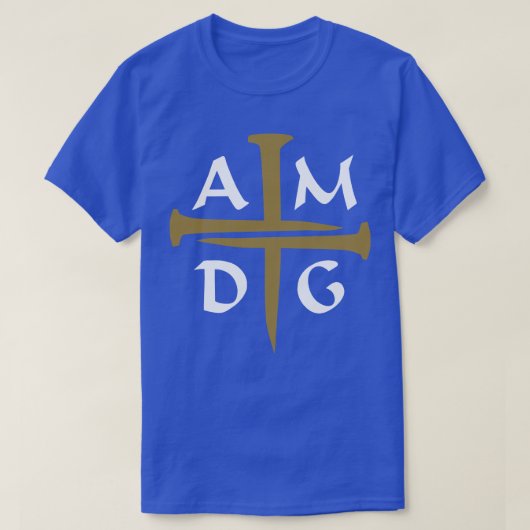 Drie nagels kruis AMDG T-shirt (Design voorkant)