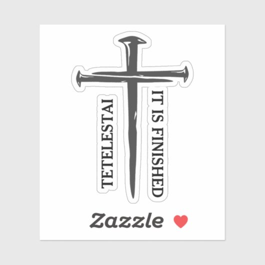 Drie nagels kruis tetelestai sticker (Vel)