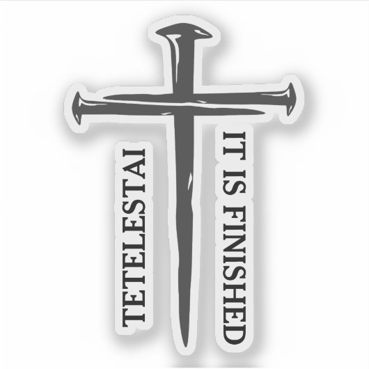 Drie nagels kruis tetelestai sticker (Voorkant)