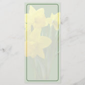 Drie narcissen op wacht Huwelijksmenu Menu (Achterkant)