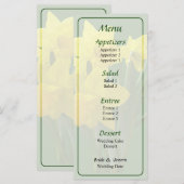 Drie narcissen op wacht Huwelijksmenu Menu (Voorkant / Achterkant)