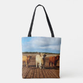 Drie Naughty Highland Koeien, Tas Shopping Bag. (Achterkant)