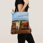 Drie Naughty Highland Koeien, Tas Shopping Bag. (Dichtbij)