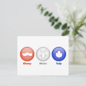 Drie Nederlandse pictogrammen Briefkaart (Staand voorkant)