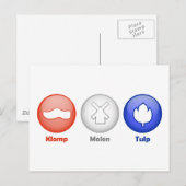 Drie Nederlandse pictogrammen Briefkaart (Voorkant / Achterkant)