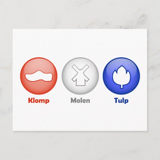 Drie Nederlandse pictogrammen Briefkaart (Voorkant)