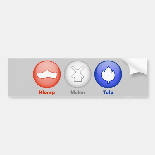 Drie Nederlandse pictogrammen Bumpersticker (Voorkant)