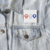 Drie Nederlandse pictogrammen Vierkante Button 5,1 Cm (In situ)