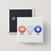 Drie Nederlandse pictogrammen Vierkante Button 5,1 Cm (Voorkant /achterkant)
