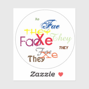 Drie Neopronouns Overal Sticker