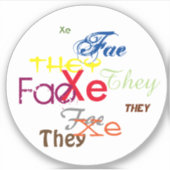 Drie Neopronouns Overal Sticker (Voorkant)