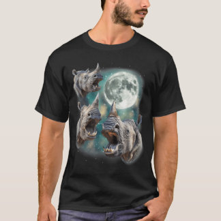 Drie Neushoorn Maan 3 Brullende Neushoorns Safari  T-shirt