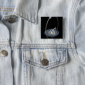 Drie nieuw ontdekte stromen vierkante button 5,1 cm (In situ)