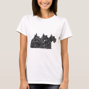 Drie nieuwsgierige Schotse Terriërs T-shirt