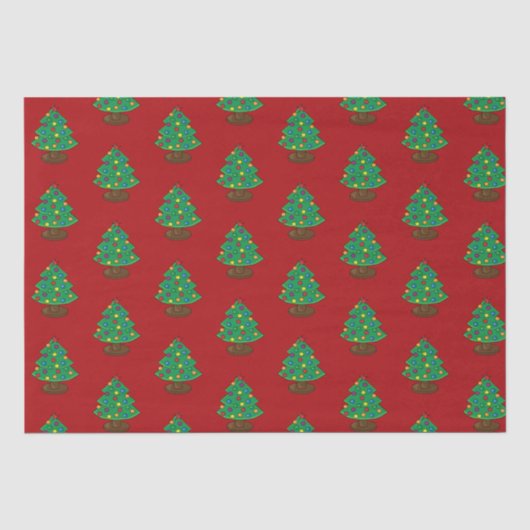 Drie niveaus versierd kerstboom patroon tissuepapier (Voorkant)