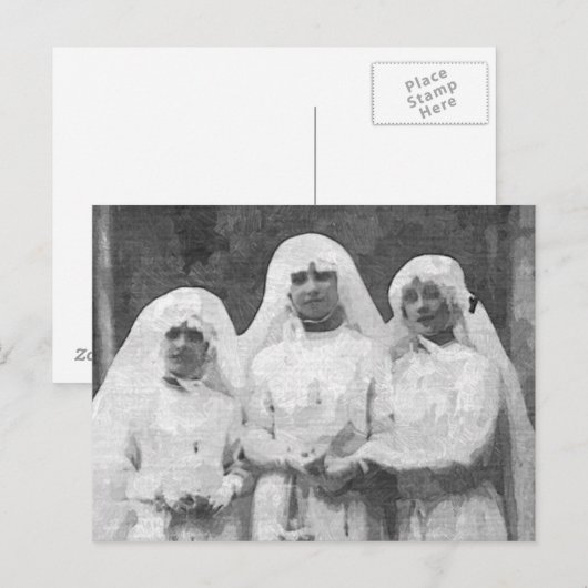 Drie nonnen briefkaart (Voorkant / Achterkant)