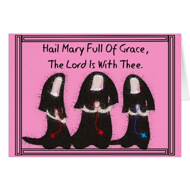 Drie nonnen die 'Hail Mary Full of Grace' koelen (Voorkant Horizontaal)