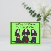 Drie nonnen die 'Hail Mary Full of Grace' koelen Briefkaart (Staand voorkant)