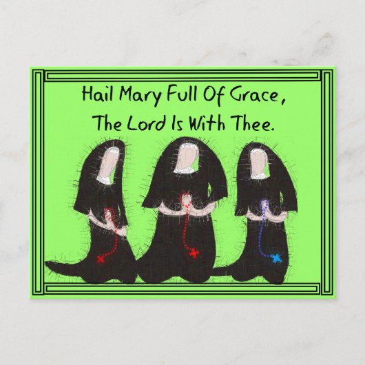 Drie nonnen die 'Hail Mary Full of Grace' koelen Briefkaart (Voorkant)