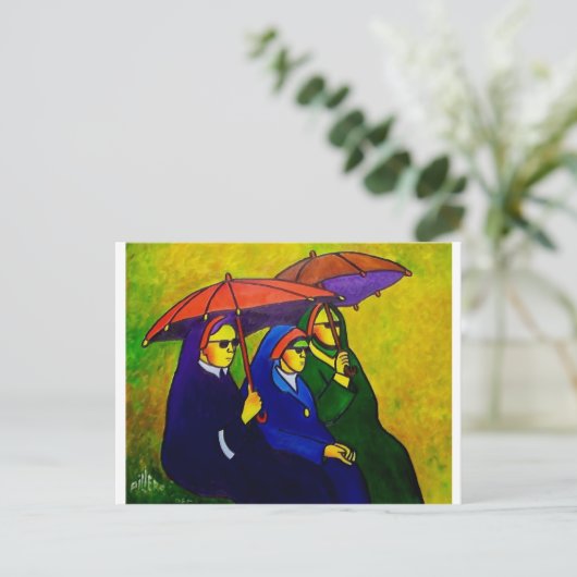 Drie nonnen door piliero briefkaart (Staand voorkant)