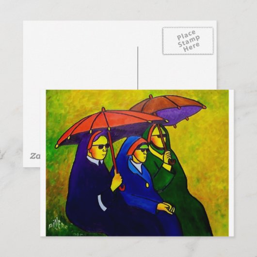 Drie nonnen door piliero briefkaart (Voorkant / Achterkant)