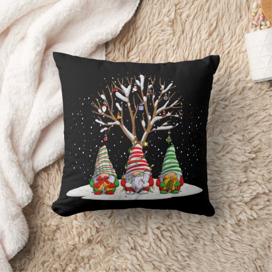 Drie Noordse gnomen en hun kerstboom Kussen (Deken)