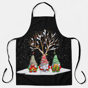 Drie Noordse gnomen en hun kerstboom Schort