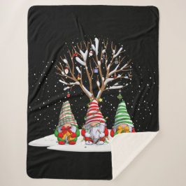 Drie Noordse gnomen en hun kerstboom Sherpa Deken