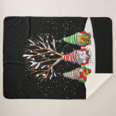 Drie Noordse gnomen en hun kerstboom Sherpa Deken (Voorkant (horizontaal))