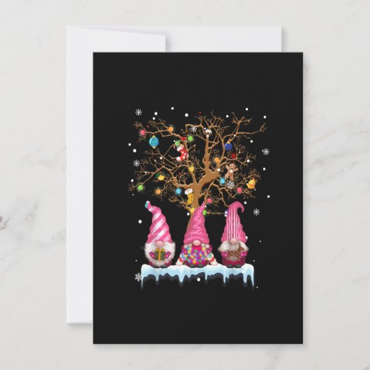 Drie Noordse Gnomes Winter Kerstmis Zweedse Elves Kaart (Voorkant)