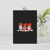 Drie Noordse Gnomes Winter Kerstmis Zweedse Elves Kaart (Staand voorkant)